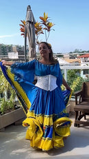 Conjunto C101 – Azul, amarelo e branco – vista frontal