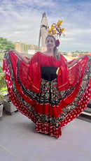 Conjunto C109 – Vermelho, preto e branco – vista frontal