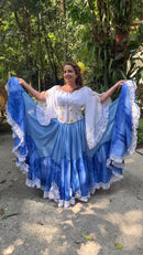 Conjunto C120 – Azul, azul claro e branco – vista frontal