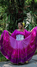 Conjunto C121 – Magenta, rosa, roxo e branco – vista frontal