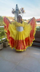 Conjunto C135 – Amarelo, laranja, coral e branco – vista frontal