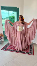 Conjunto C181 – Rosa queimado e branco – vista frontal