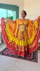 Conjunto C199 – Amarelo, coral, laranja e vermelho – vista frontal