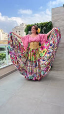 Conjunto C203 – Rosa, amarelo, verde e azul – vista frontal