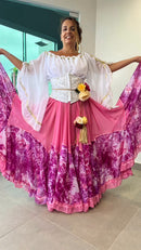 Conjunto C38 – Rosa, magenta, roxo e branco – vista frontal