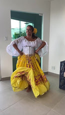 Conjunto C41 – Amarelo, rosa e branco – vista frontal