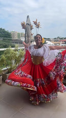 Conjunto C82 – Vermelho, rosa e branco – vista frontal