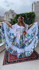 Conjunto C92 – Branco, azul e verde – vista frontal