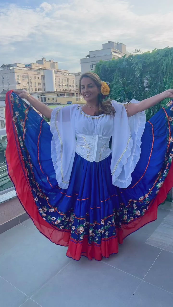 Vídeo do Conjunto C117 – Azul royal, vermelho e branco