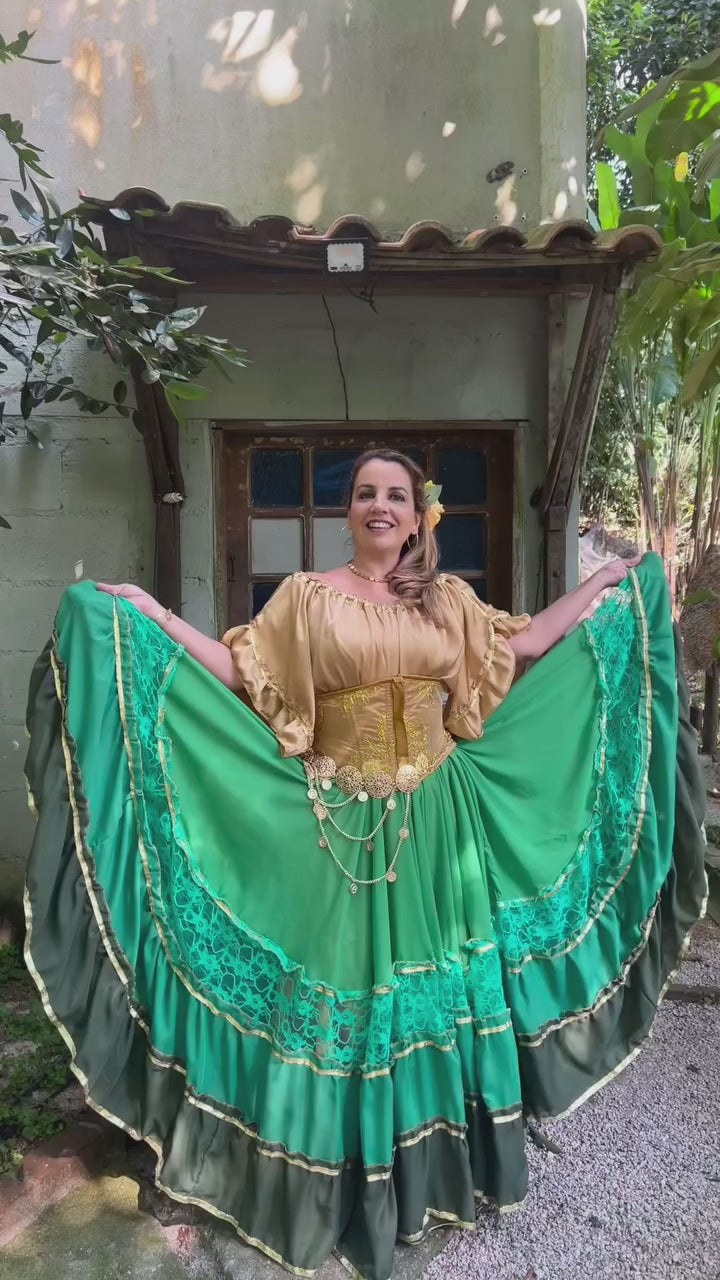 Vídeo do Conjunto C123 – Verde, verde escuro e bege