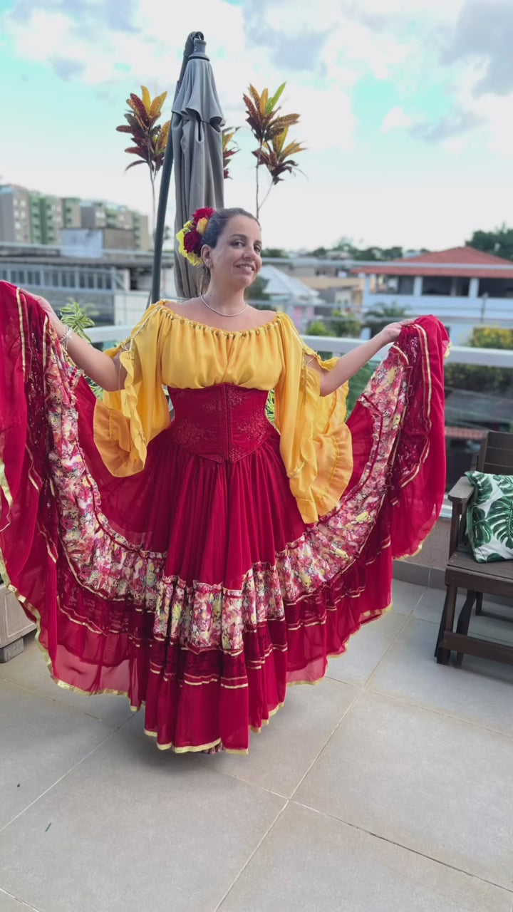 Vídeo do Conjunto C59 – Vinho, vermelho e amarelo mostarda
