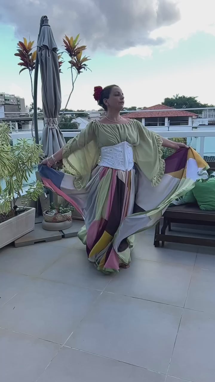 Vídeo do Conjunto C61 – Creme, verde claro, rosa e malva