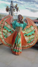 Vídeo do Conjunto C113 – Laranja, verde turquesa e creme