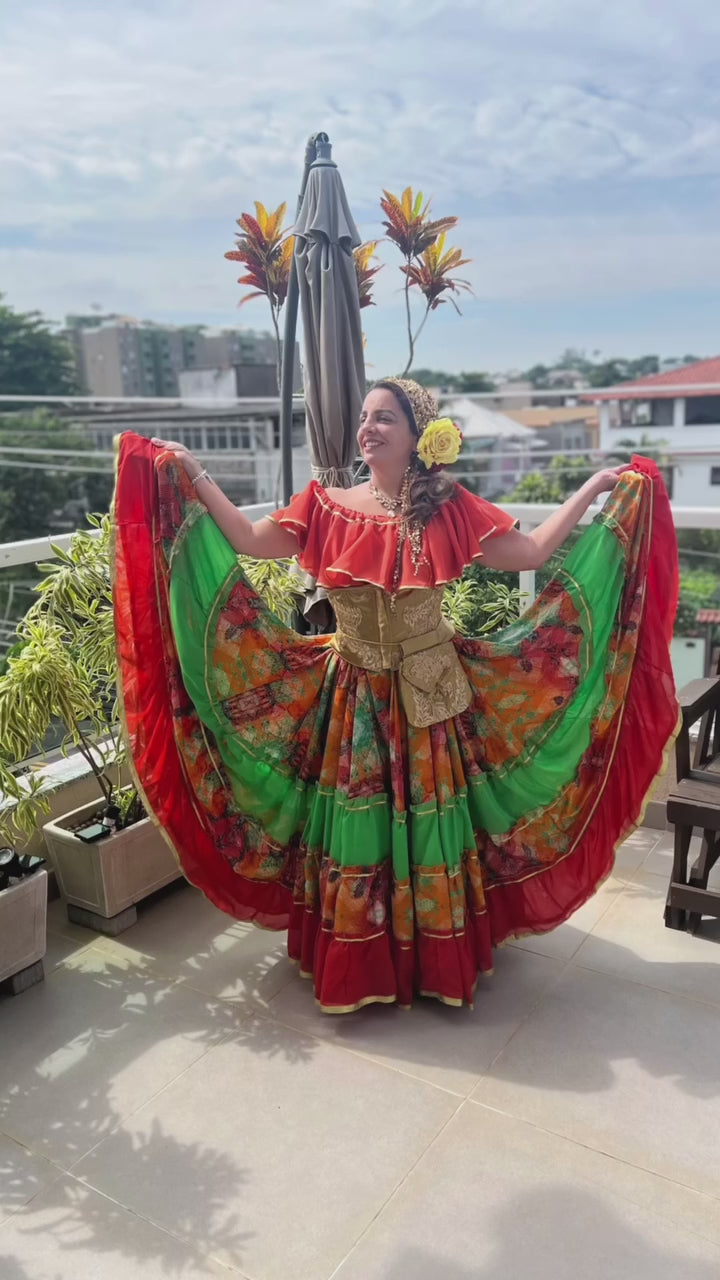 Vídeo do Conjunto C52 – Coral e verde