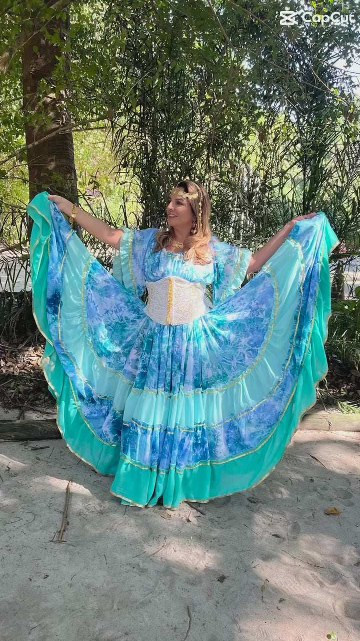 Vídeo do Conjunto C165 – Azul turquesa, azul e branco