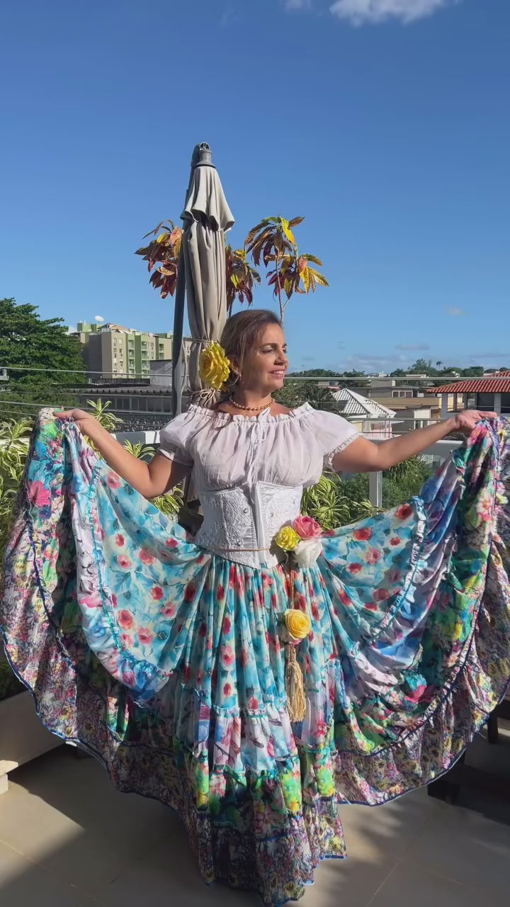 Vídeo do Conjunto C69 – Azul turquesa, azul, rosa e branco