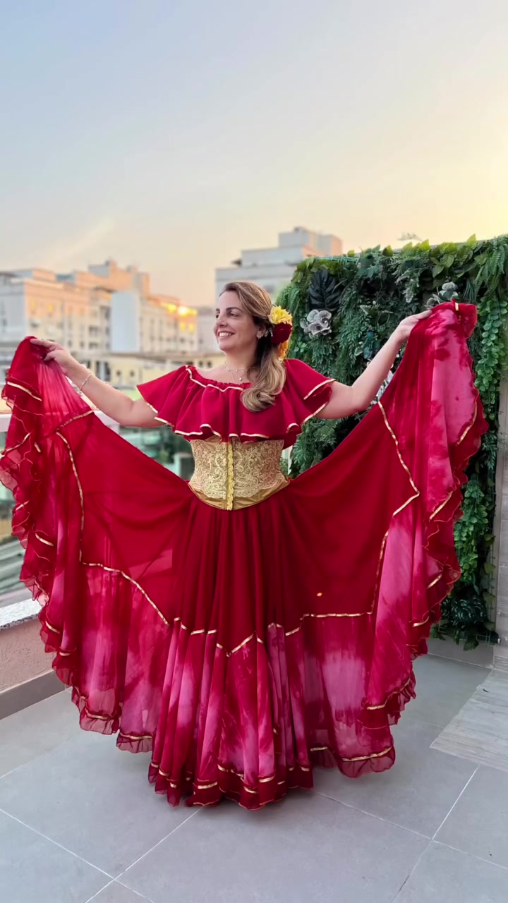 Conjunto C159 – Vermelho, magenta e vinho – vista frontal