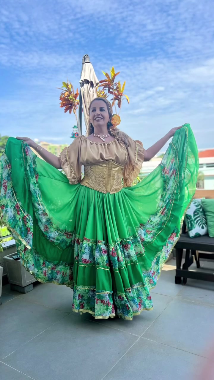 Conjunto C108 – Verde e bege – vista frontal