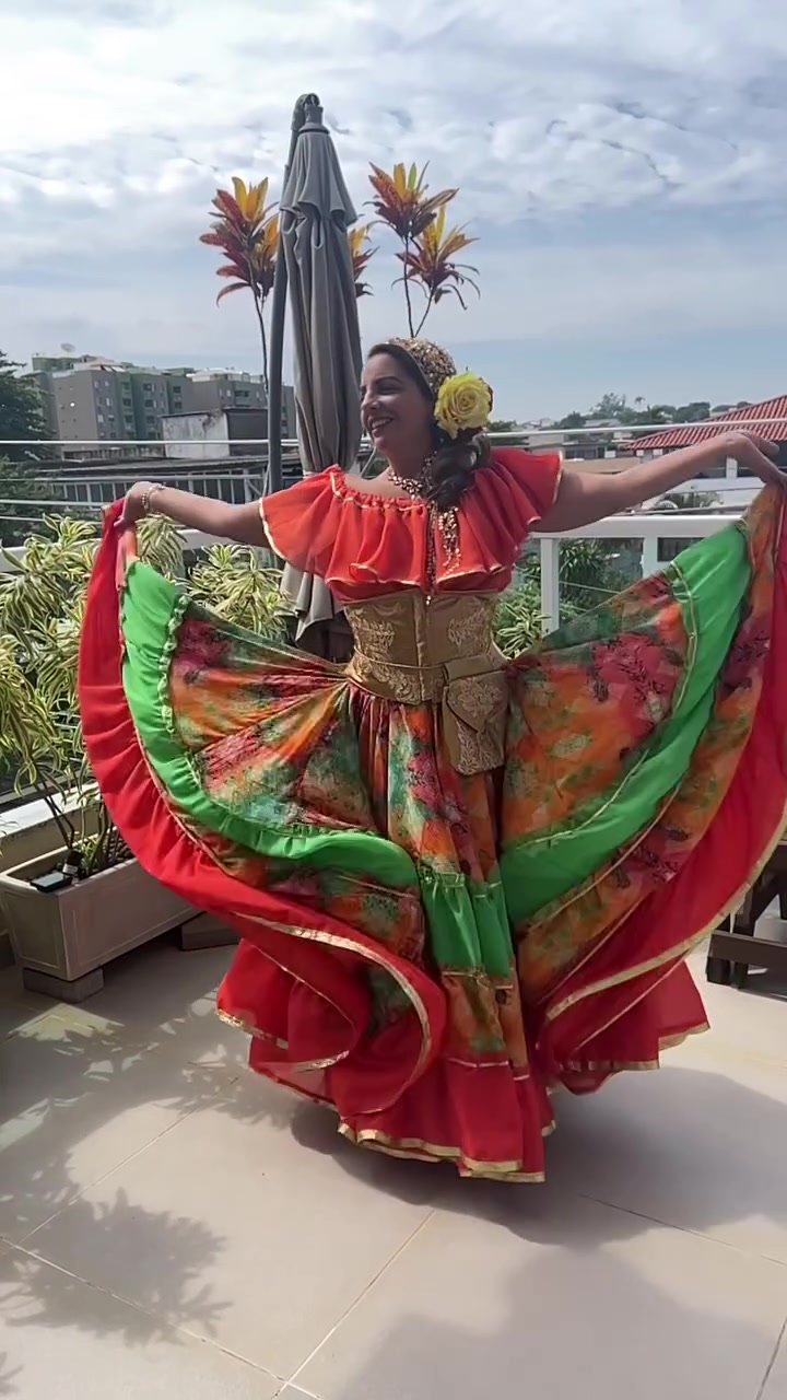 Conjunto C52 – Coral e verde – vista frontal