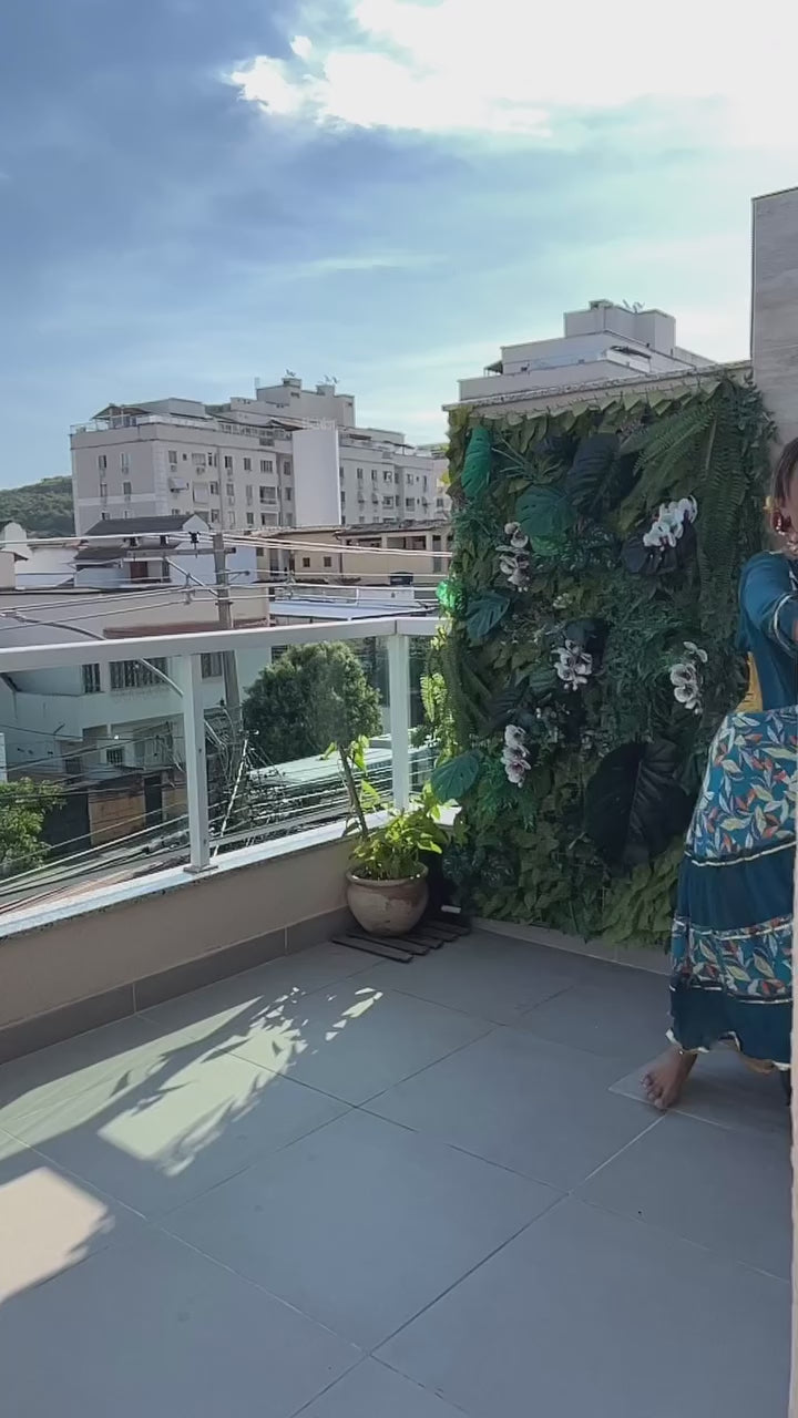 Vídeo do Conjunto C25 – Saia rodada azul petróleo, bege e laranja