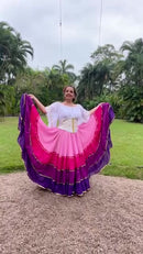 Conjunto C201 – Rosa, magenta, roxo e branco – vista frontal