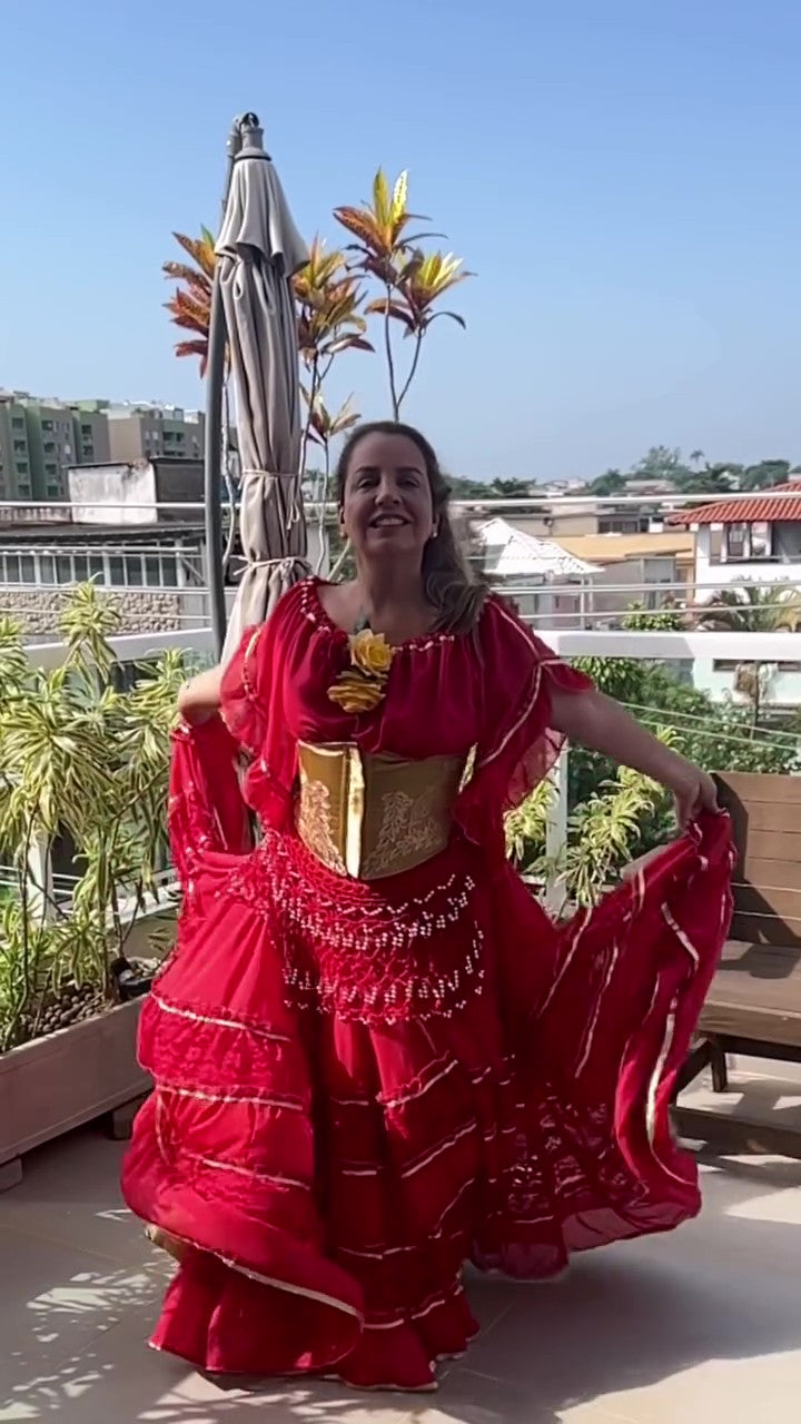 Conjunto C106 – Vermelho – vista frontal