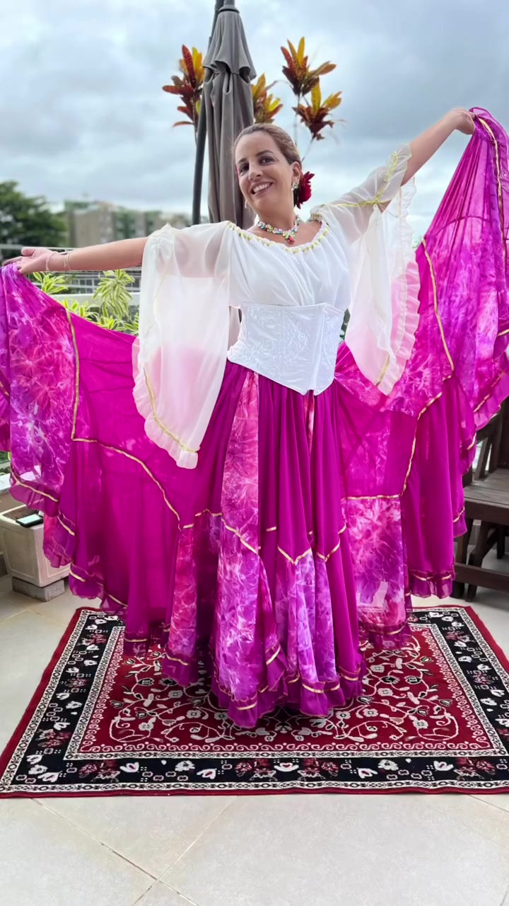 Conjunto C58 – Magenta, rosa, lilás e branco – vista frontal