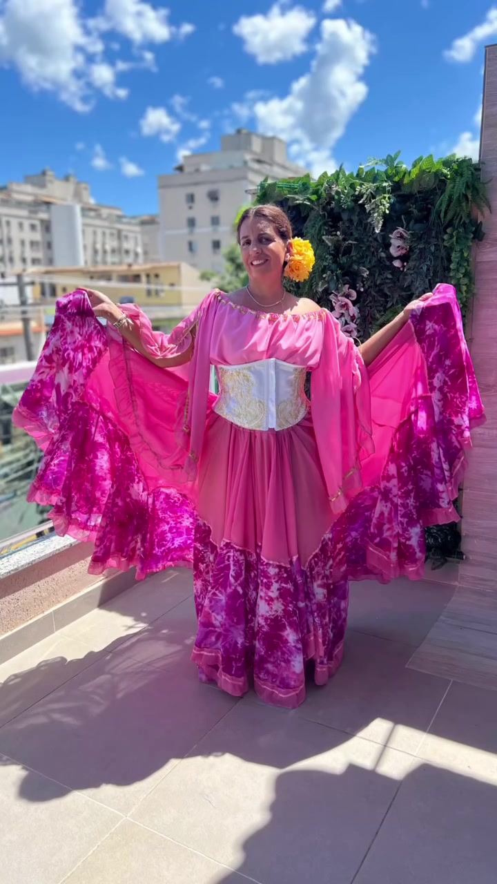 Conjunto C65 – Rosa, magenta, lilás e branco – vista frontal