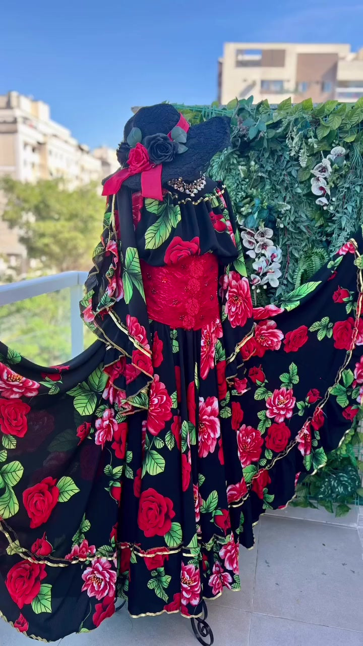 Conjunto C169 – Preto, vermelho e verde – vista frontal