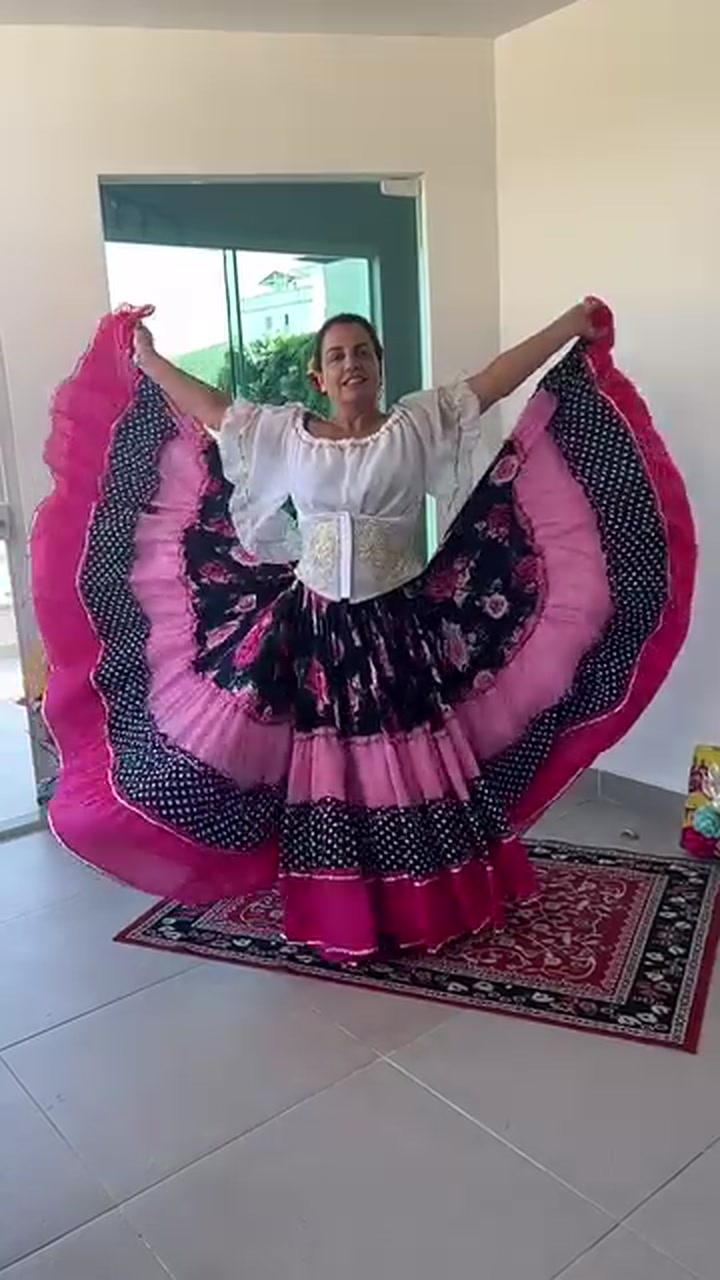 Conjunto C200 – Preto, rosa, branco e vermelho – vista frontal