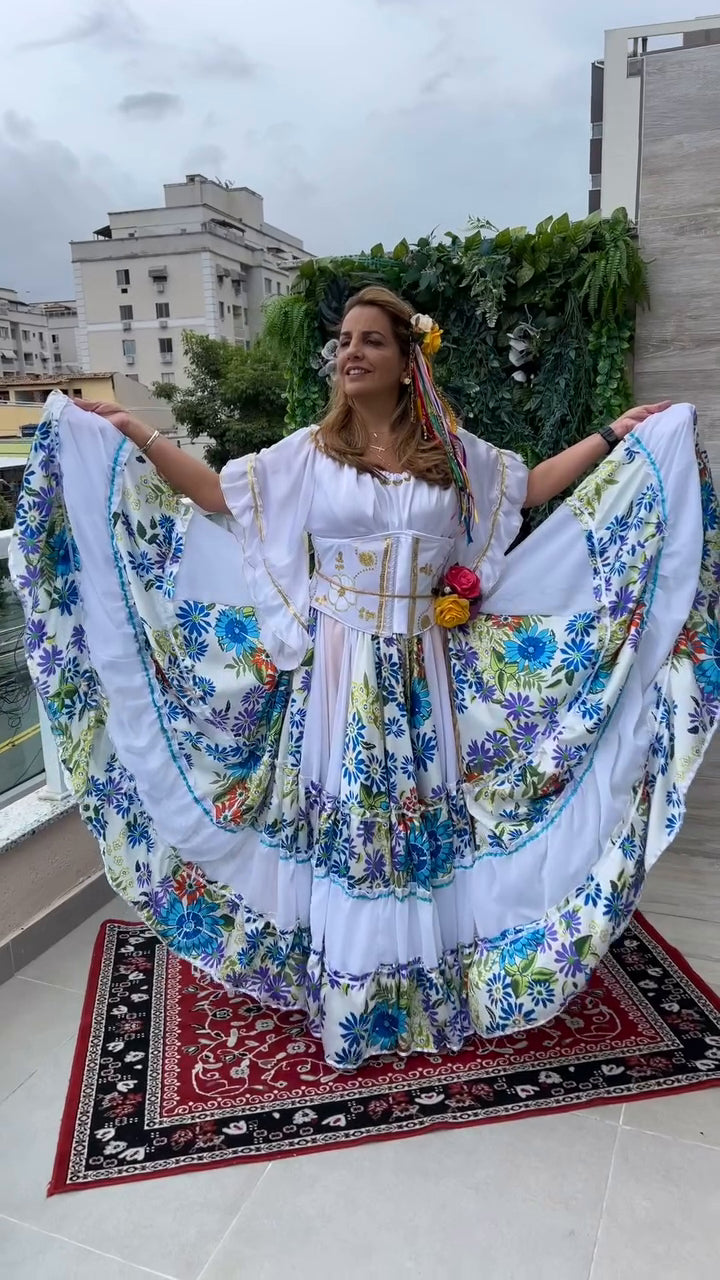 Conjunto C92 – Branco, azul e verde – vista frontal