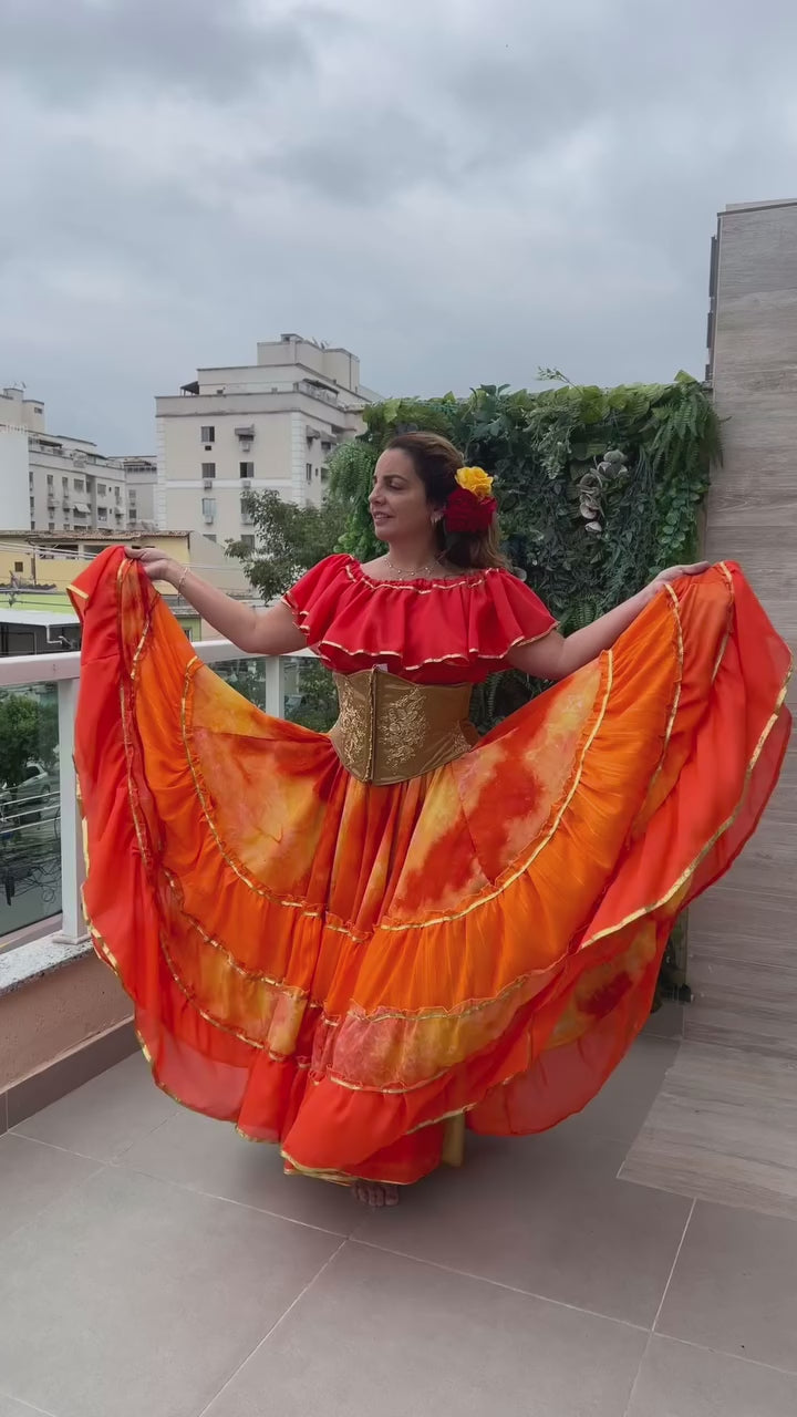 Vídeo do Conjunto C197 – Laranja, coral e vermelho