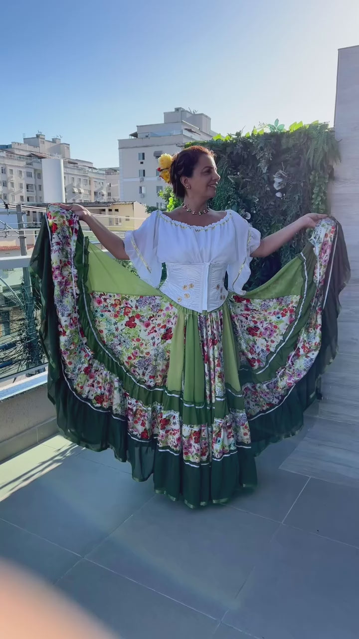Vídeo do Conjunto C72 – Verde oliva, verde escuro e branco