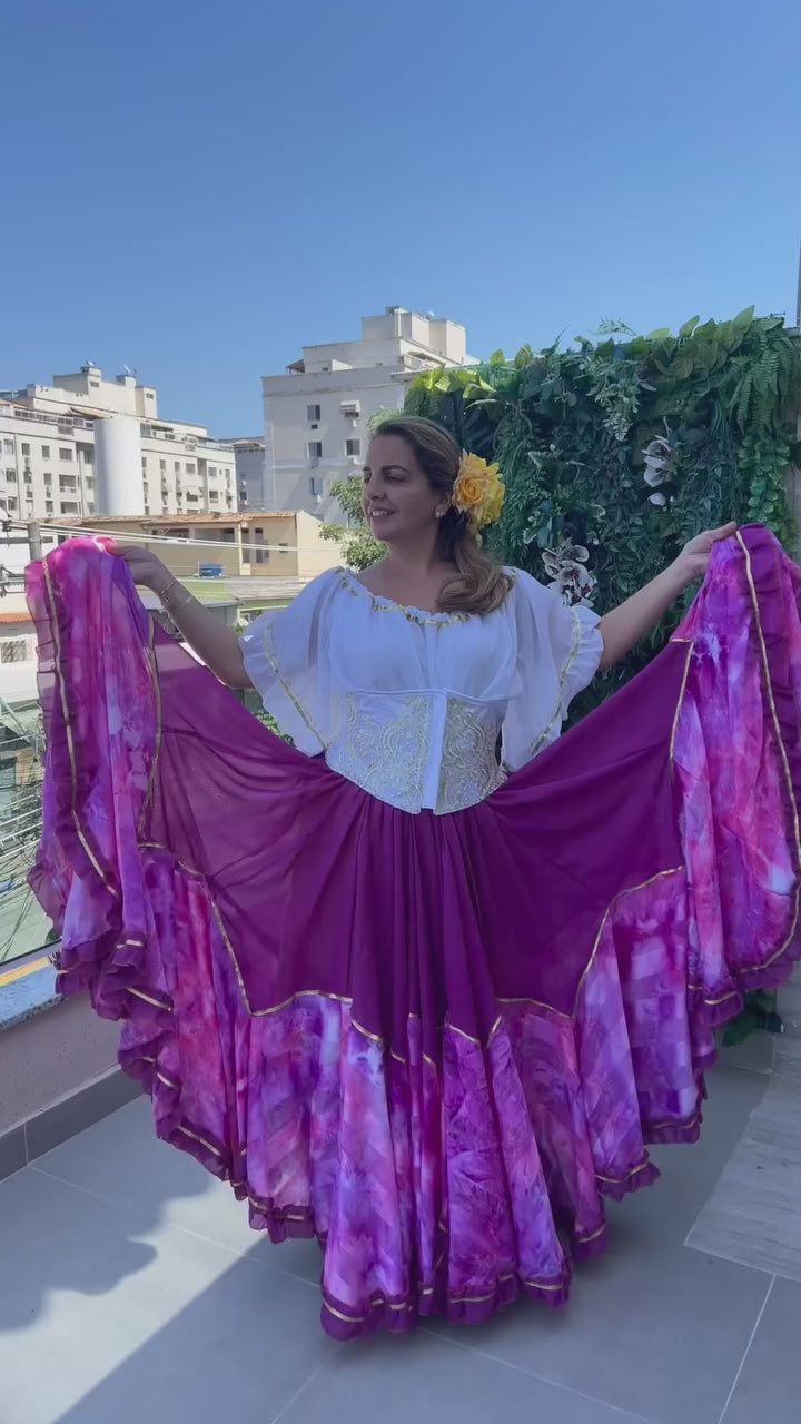 Vídeo do Conjunto C129 – Roxo, vinho, lilás e branco