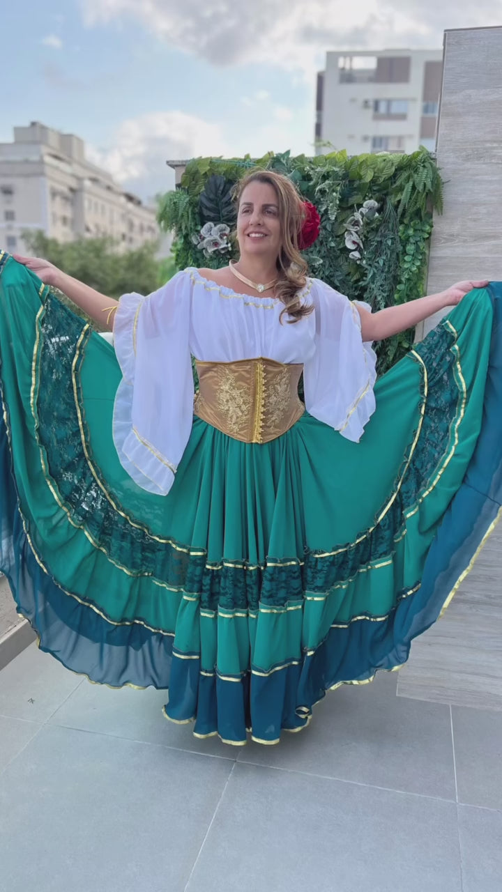 Vídeo do Conjunto C176 – Verde petróleo, verde esmeralda e branco