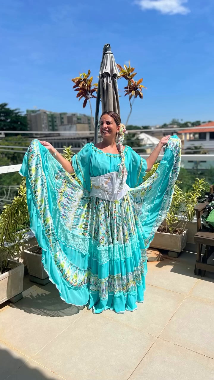 Conjunto C35 – Turquesa e branco
