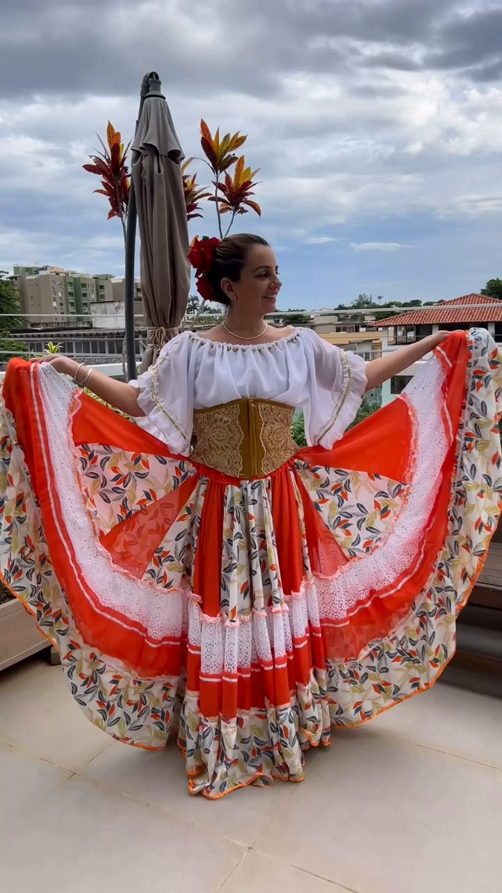 Conjunto C43 – Laranja, branco e cinza